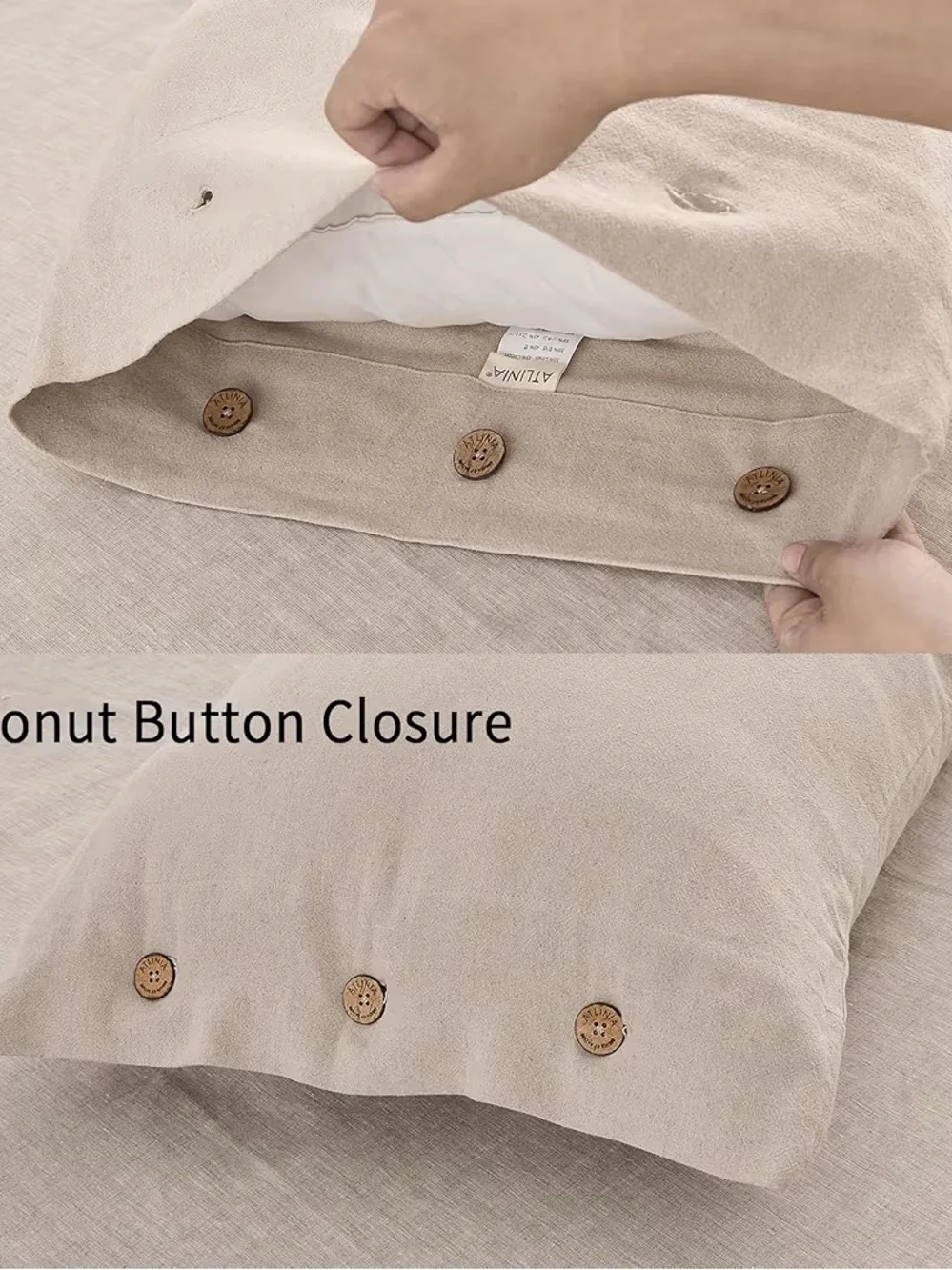 ATLINIA Linen Pillow Cases Standard Size 20